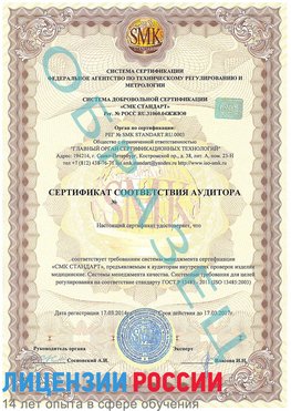 Образец сертификата соответствия аудитора Ленинск Сертификат ISO 13485